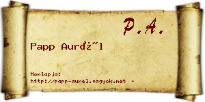 Papp Aurél névjegykártya